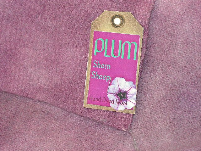 PLUM - Hand Dyed Lanolin Wool - Rug Hook, Quilt, Penny Rug - Shorn Sheep - Free US Ship - 1/4 YD