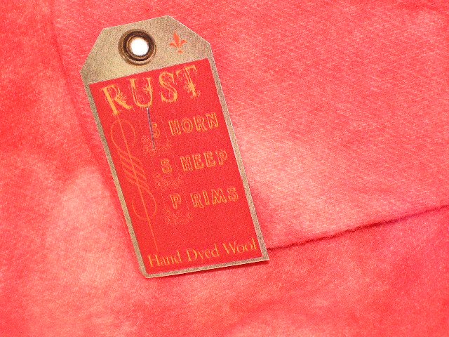 RUST - Hand Dyed Lanolin Wool - Rug Hook, Quilt, Penny Rug-Shorn Sheep - Free US Ship