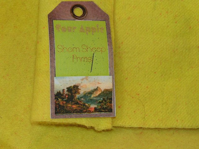 SOUR APPLE - Hand Dyed Rug Hooking Wool - Shorn Sheep Prims - Fat Qu. Yard - Ships Free US