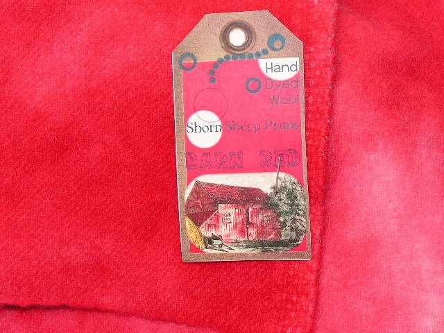 BARN RED - Hand Dyed Lanolin Wool - Rug Hook, Quilt, Penny Rug - Shorn Sheep - Free US Ship - 1/4 YD