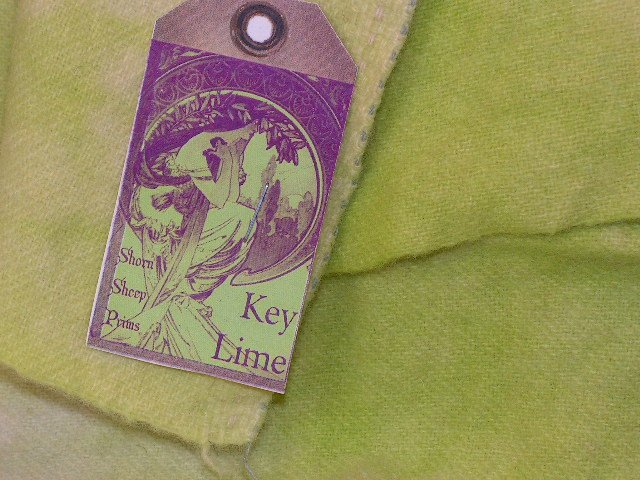 KEY LIME - Hand Dyed Lanolin Wool - Rug Hook, Quilt, Penny Rug - Shorn Sheep - Free US Ship - 1/4 YD
