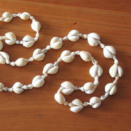 long vintage shell necklace - jewelry