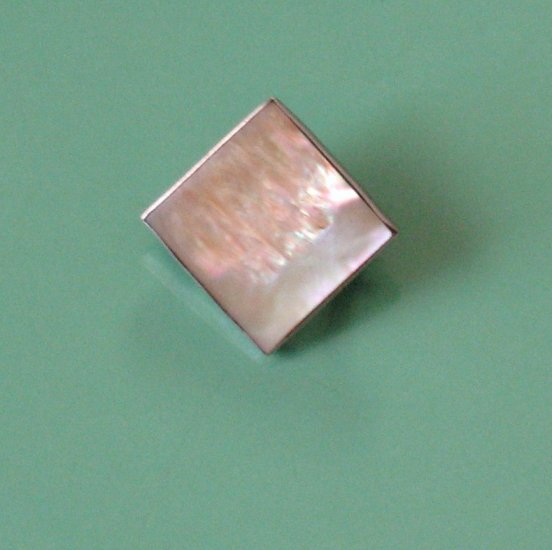 tiny sterling & mother of pearl pin - vintage jewelry