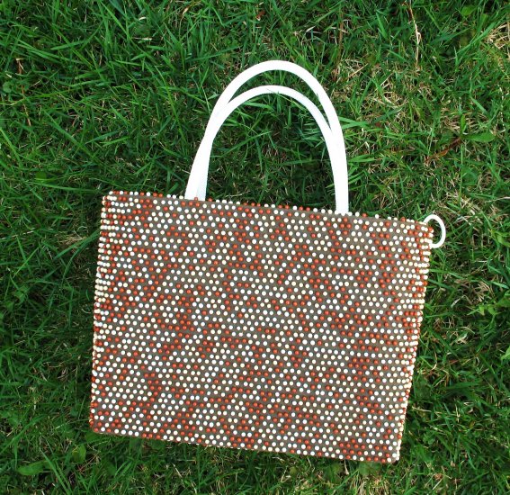 * S A L E * signed Lumured "Caviar Beadette" bucket bag purse - vintage bags