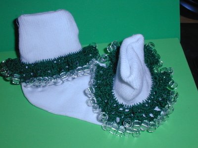 Girls Custom Beaded Crocheted Socks-Ladies Sizes Available