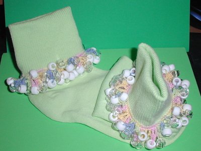 Girls Custom Beaded Crocheted Socks