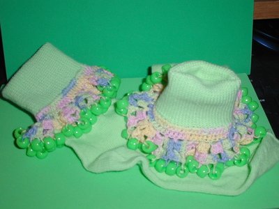 Girls Custom Beaded Crocheted Socks