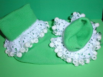 Girls Custom Beaded Crocheted Socks