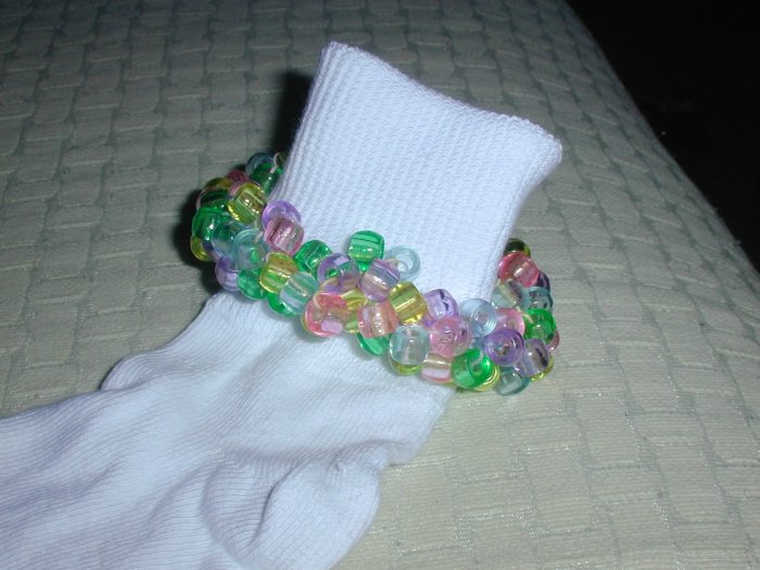 Girls Custom Beaded Crocheted Socks-Ladies Sizes Available