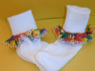 Girls Custom Beaded Crocheted Socks-Ladies Sizes Available