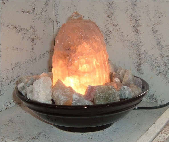 Bubbling Lit Crystal Desktop Fountain