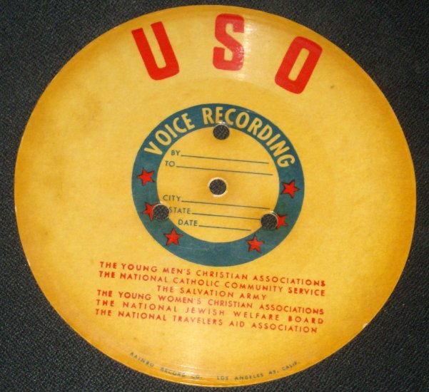 RARE Vintage WWII USO RAINBO RECORD LETTER HOME