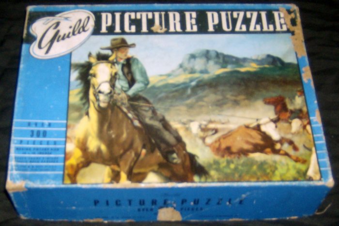 Retro Guild Western Horse Cowboy Picture Puzzle 1950's