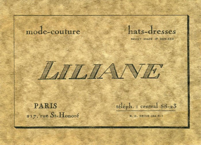 Vintage Retro Art Deco Business Calling Card Paris 1920