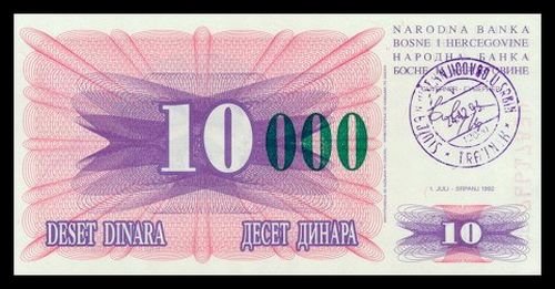 BOSNIA AND HERZEGOVINA - 10 000 Dinara 1993, Pick 53c, UNC