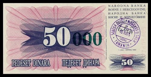 BOSNIA AND HERZEGOVINA - 50 000 Dinara 1993, Pick 55a, UNC
