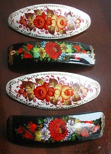 Hand-painted Wooden Barrettes