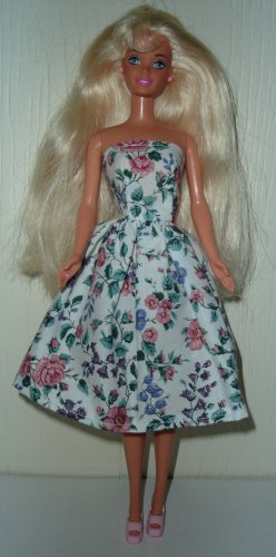 Barbie Doll Type Dress Spring Flowers