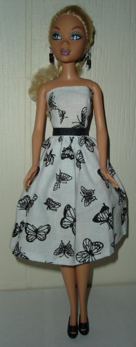 Barbie Doll Type Dress Black Butterfly