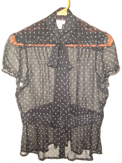 Urban Outfitters LUX Sheer Black & White Polka dot Blouse
