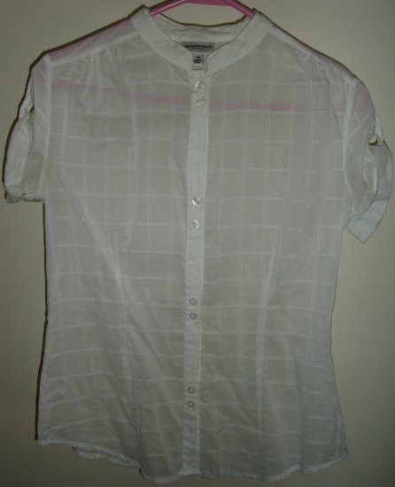 Isaac Mizrahi Sheer white Shirt Blouse