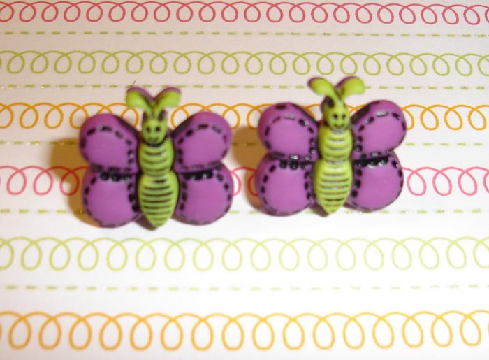 Purple Butterfly Earrings