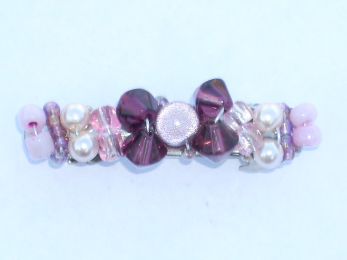 Ametyst with a touch of Pink Barrette