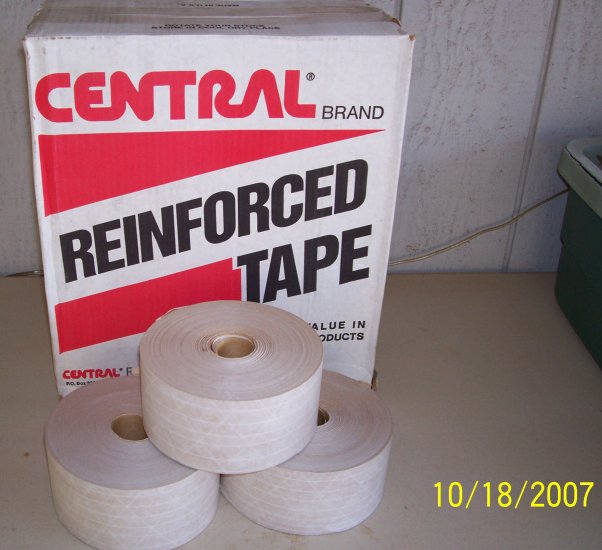 Central Reinforced Shipping Packing Tape 3" x 450' White (BEIGE) 3 Rolls 250 Grade