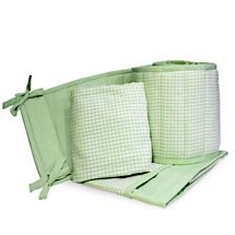 Seed Sprout Gingham Cradle Bedding Set - 3 Piece Set, Sage