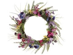 PANSY AND WILDFLOWER WREATH - 16"D