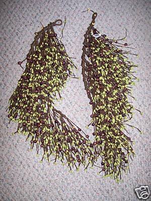 "NEW" LOT SET OF TWO TEAR DROP WREATHS - PIPS - 25"L