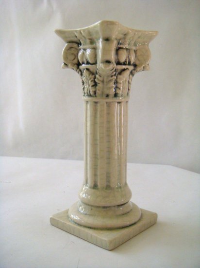 Ceramic Corinthian Column Candle Stick Holder