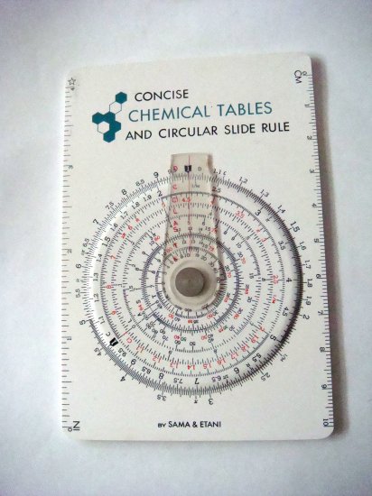 Concise Chemical Table Circular Slide Rule Sama & Etani