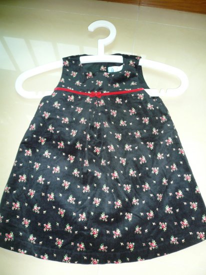 Old Navy Elegant Velvet Black Flowery Dress