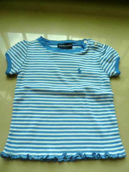 Ralph Lauren Stripy Girls Top (Blue)
