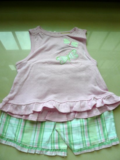 Faded Glory Girls Set (Butterfly Top + Printed Pants)