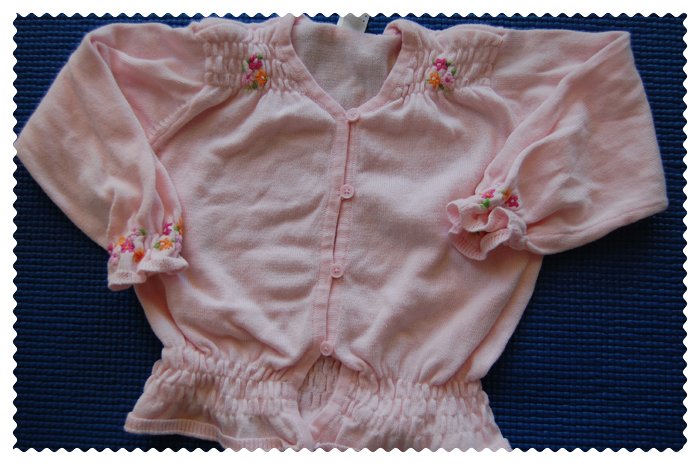 Baby Gap Flowered Pink Sweater 6-12 m New