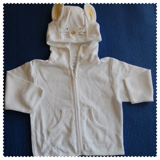 Baby Gap White Bunny Hoodie New size 6-12 months