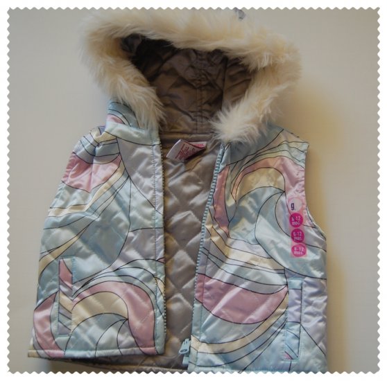 Gymboree Apres Ski Reversible Vest with Hood 6-12 m NEW