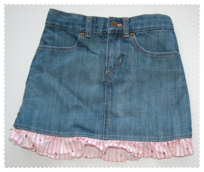 Gap Girls Demin Skort with ruffled hem size 6 Reg