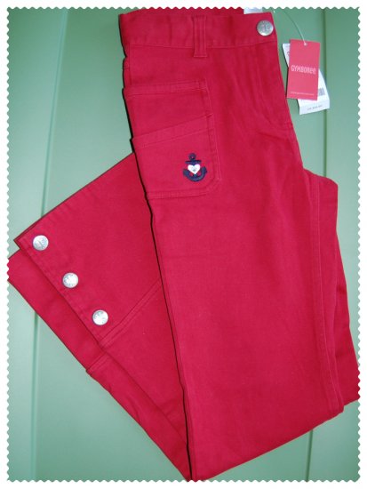 Gymboree Bon Voyage Red Flare Pants size 12 NWT