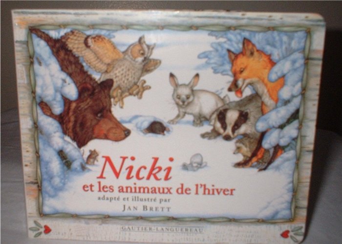 French homeschool language read book Jan Brett Nicki er les animaux del'hiver INCLUDES SHIPPING