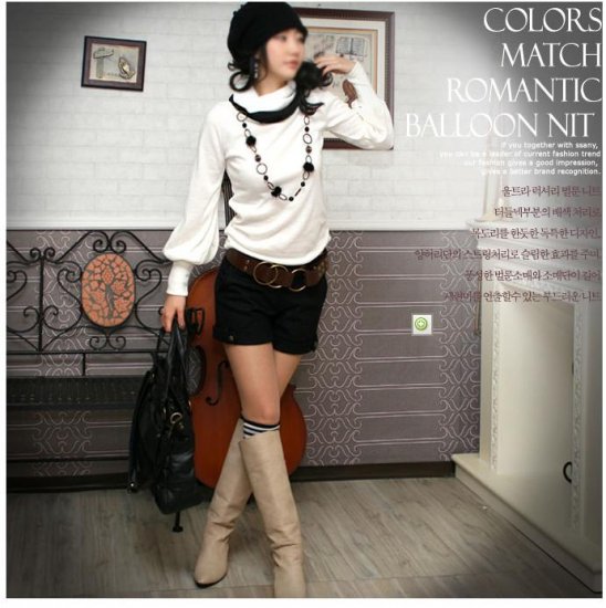 Turtle Neck-White