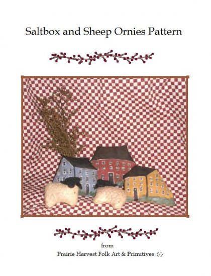 Primitive Americana Saltbox and Sheep Ornies E-pattern, pdf