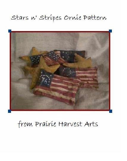 Primitive Americana Stars n' Stripes Ornies E-pattern, pdf