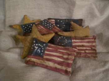 Americana Primitive Stars N' Stripes Ornies