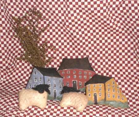 Saltbox and Sheep Ornies