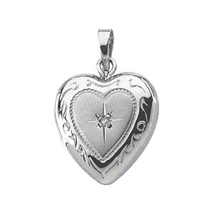 Heart Shaped Locket with Diamond