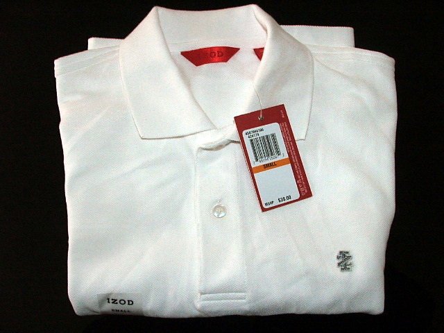 NWT Izod Mens Luxury Sport Polo Shirt White S $38