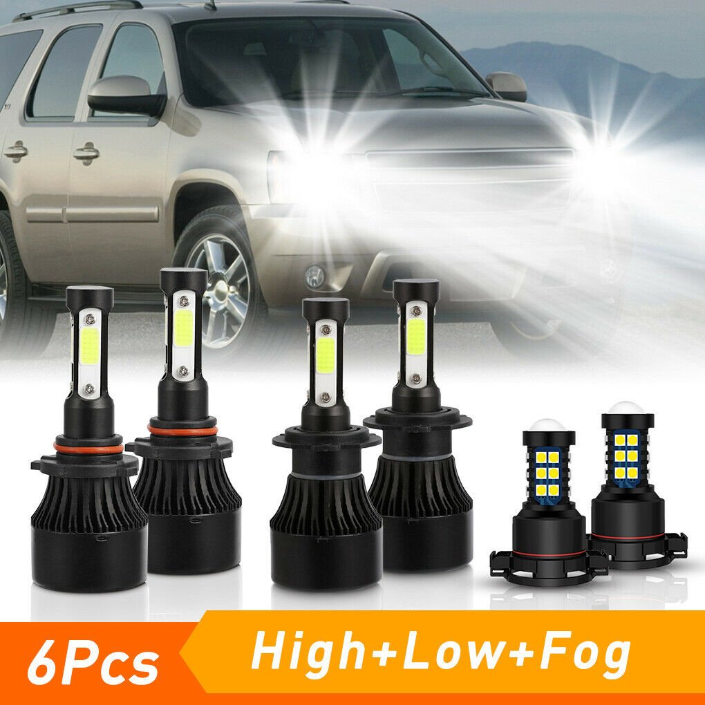 4pc 9005 9006 LED Headlight Kit for Chevy Suburban Tahoe 2007-2014 Accessories